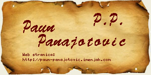 Paun Panajotović vizit kartica